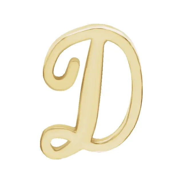 Tiny Initial Stud in Solid 14k Gold