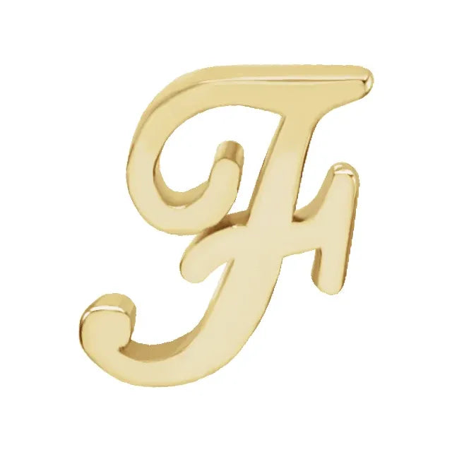 Tiny Initial Stud in Solid 14k Gold