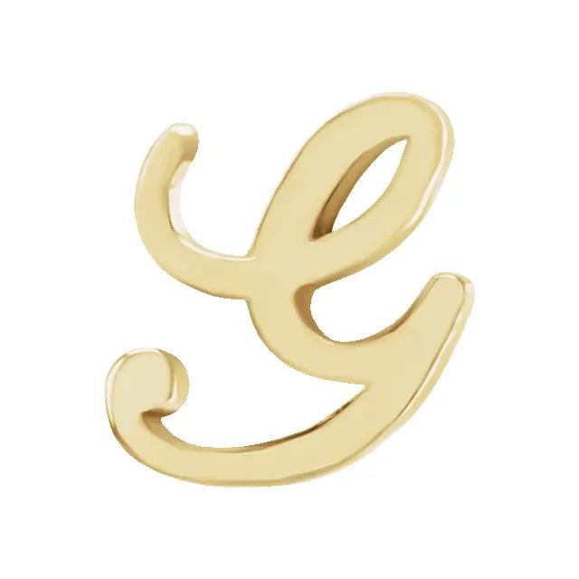 Tiny Initial Stud in Solid 14k Gold