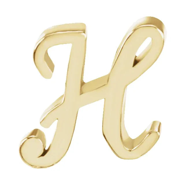 Tiny Initial Stud in Solid 14k Gold