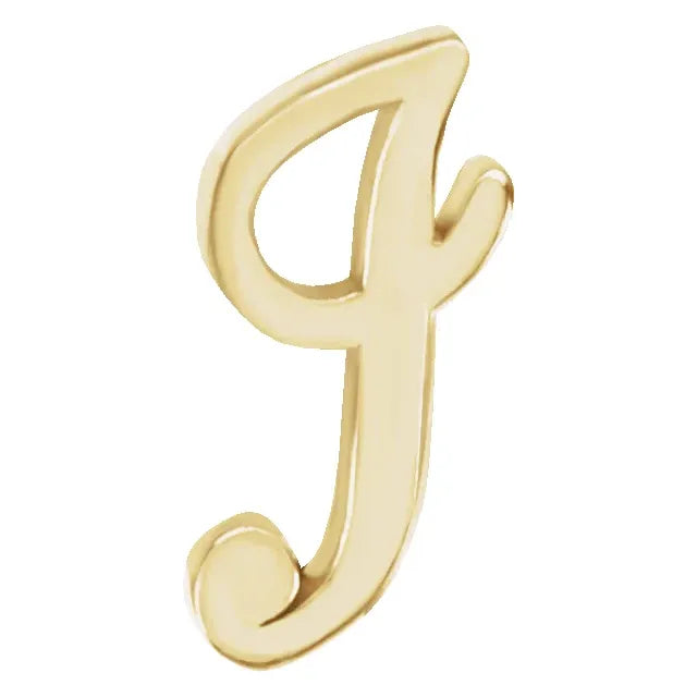 Tiny Initial Stud in Solid 14k Gold