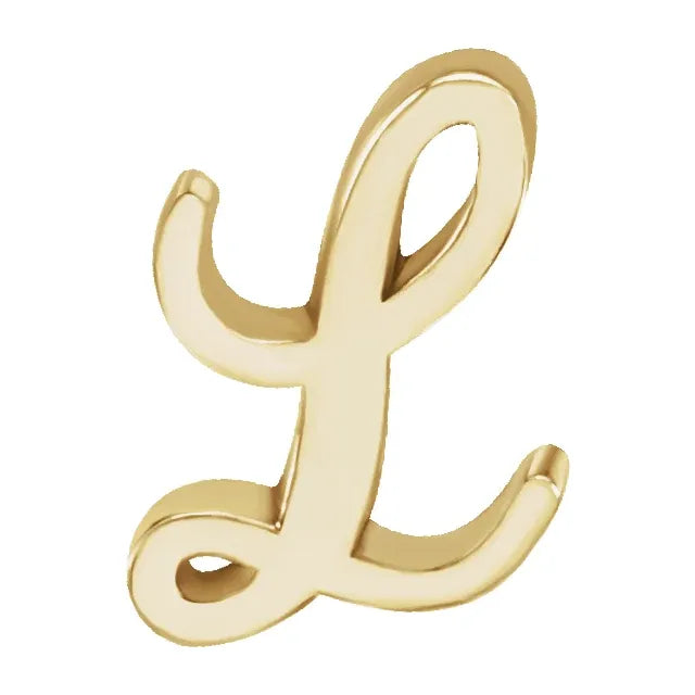 Tiny Initial Stud in Solid 14k Gold