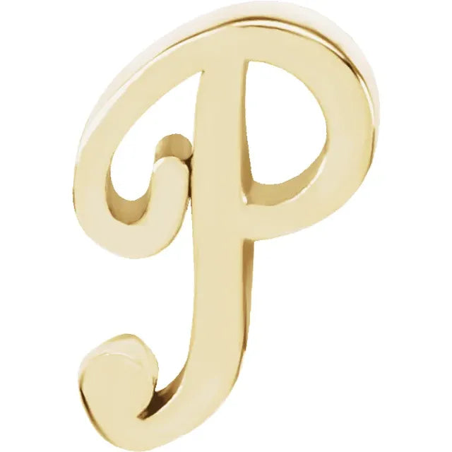 Tiny Initial Stud in Solid 14k Gold