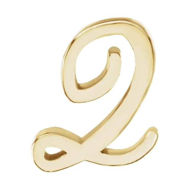 Tiny Initial Stud in Solid 14k Gold