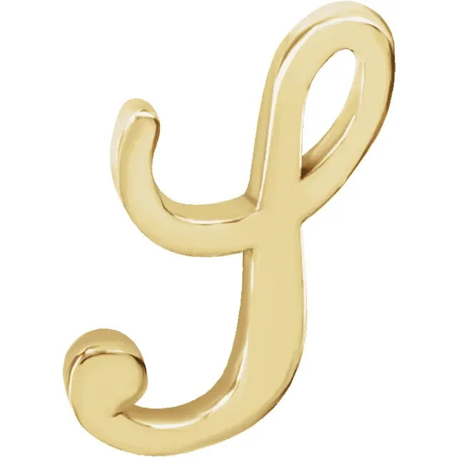 Tiny Initial Stud in Solid 14k Gold