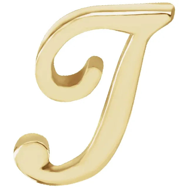 Tiny Initial Stud in Solid 14k Gold