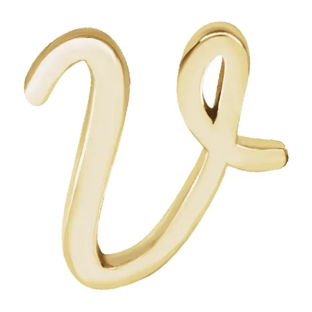 Tiny Initial Stud in Solid 14k Gold