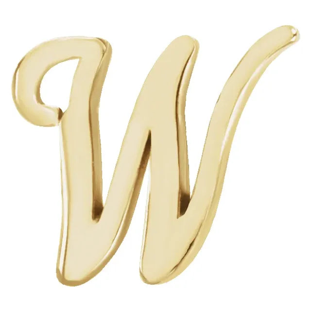 Tiny Initial Stud in Solid 14k Gold