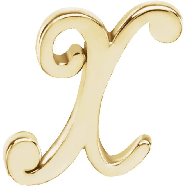 Tiny Initial Stud in Solid 14k Gold