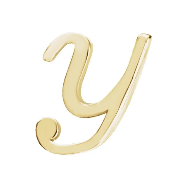 Tiny Initial Stud in Solid 14k Gold