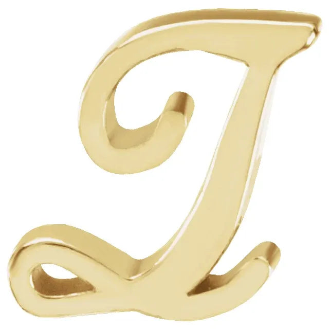 Tiny Initial Stud in Solid 14k Gold