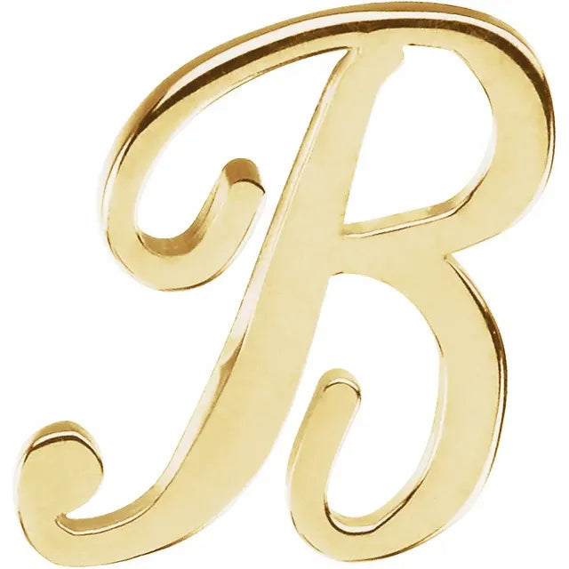 Tiny Initial Stud in Solid 14k Gold