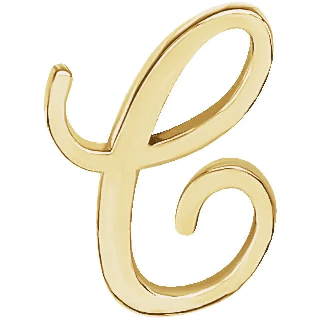 Tiny Initial Stud in Solid 14k Gold
