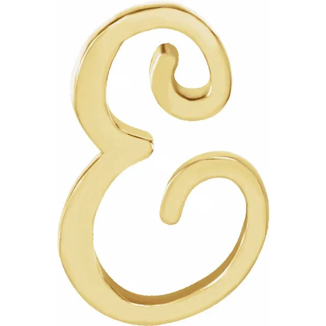 Tiny Initial Stud in Solid 14k Gold