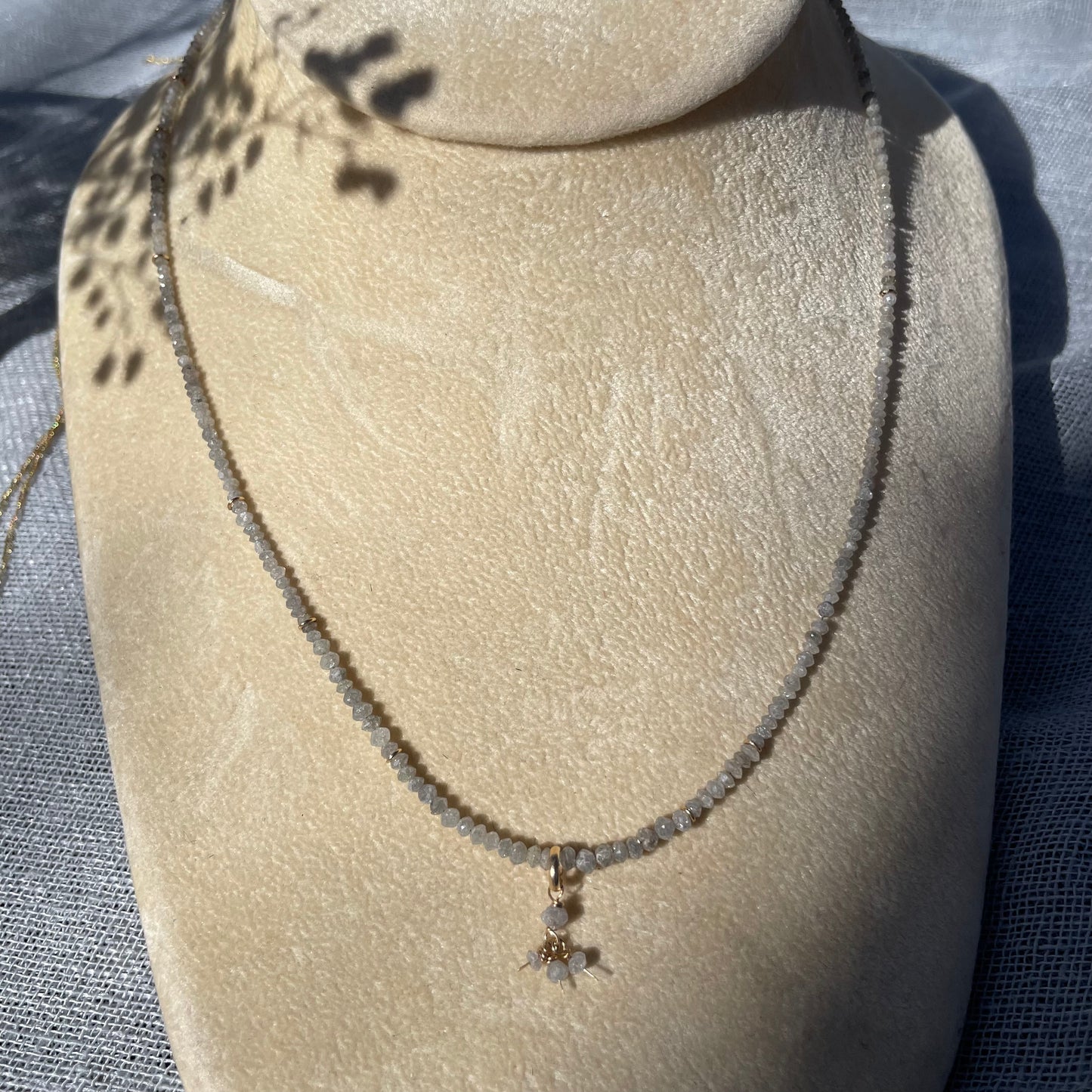 Dancing Gray Diamond Necklace, 18ct