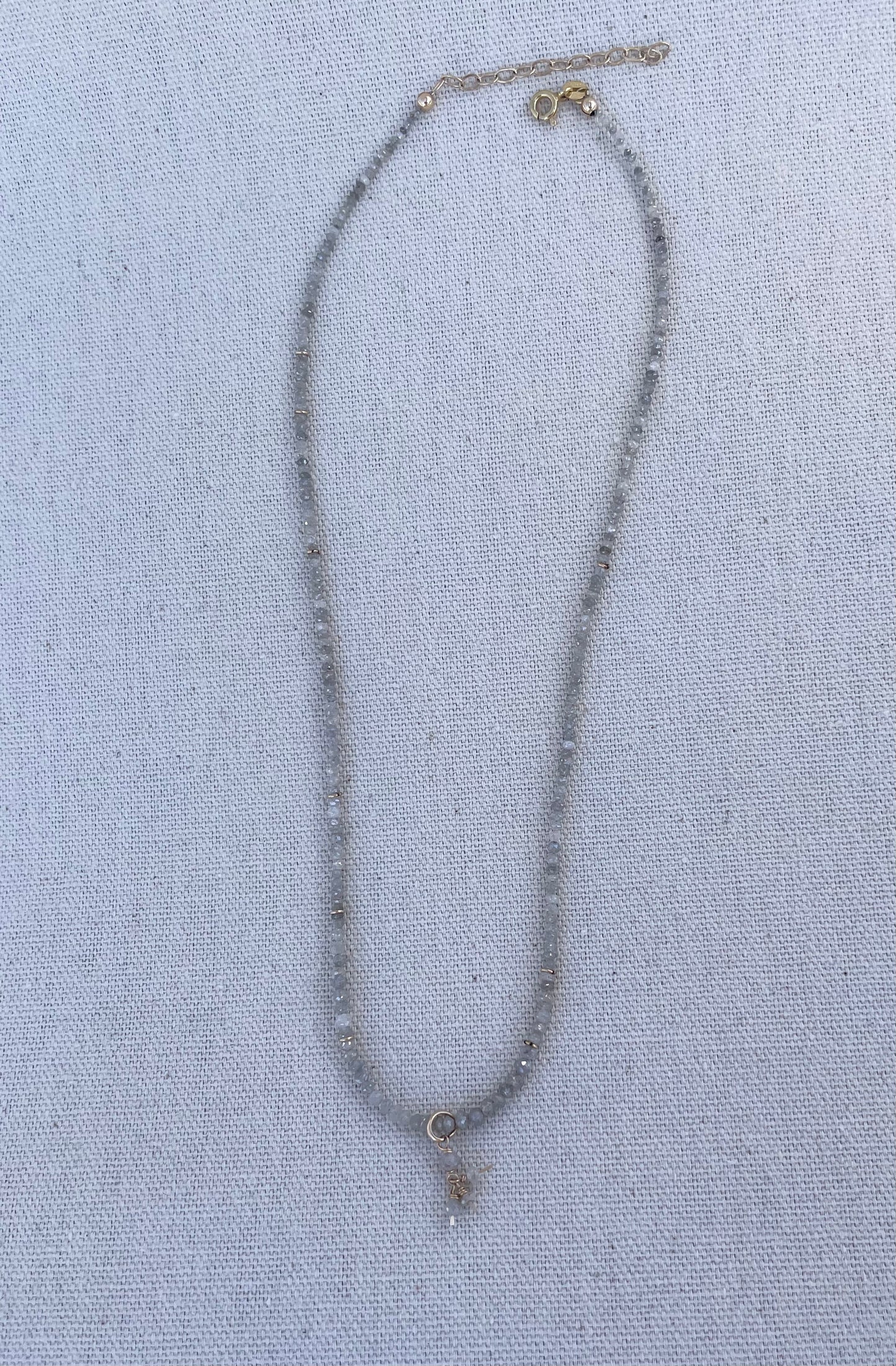 Dancing Gray Diamond Necklace, 18ct