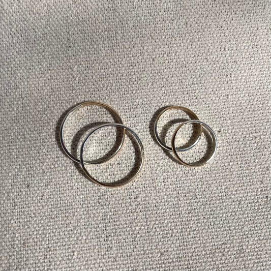 1/2 & 1/2 Ring in Sterling Silver and Solid 14k Gold