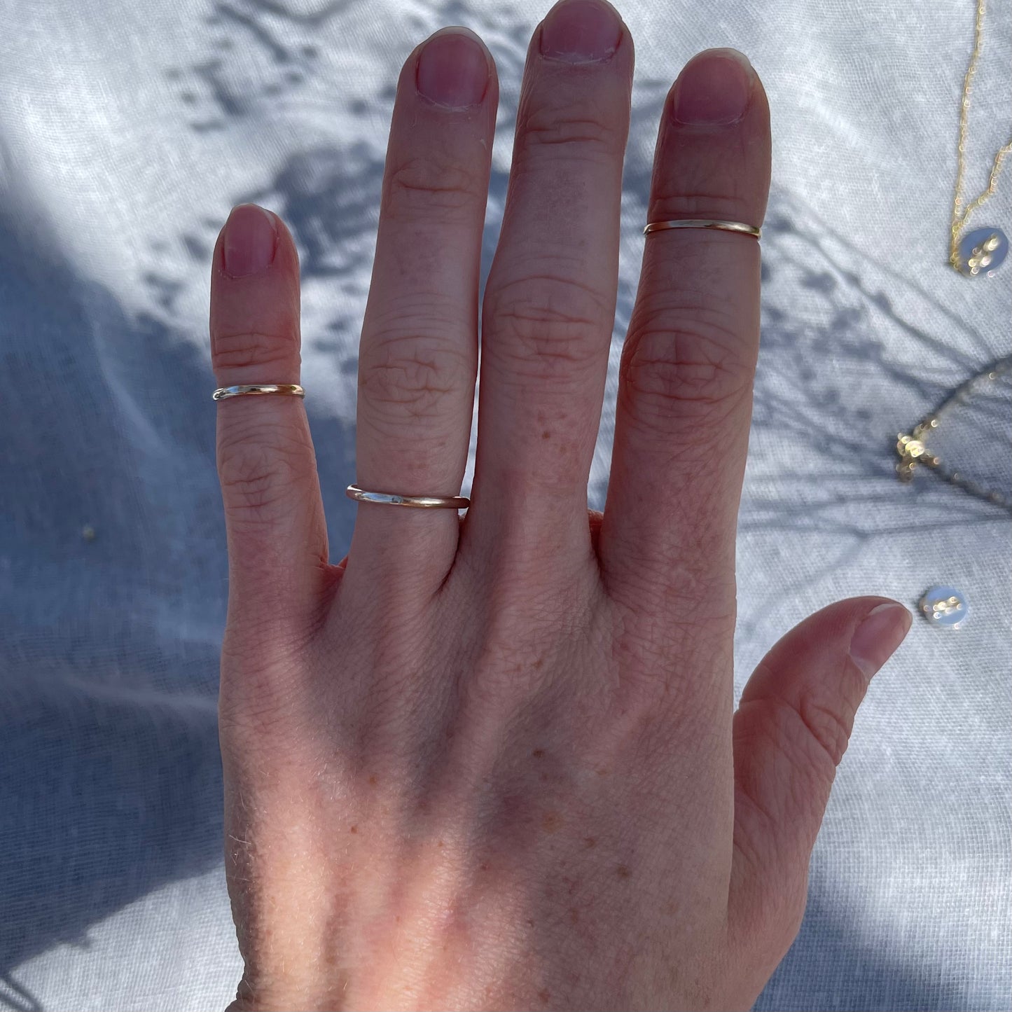 1/2 & 1/2 Ring in Sterling Silver and Solid 14k Gold