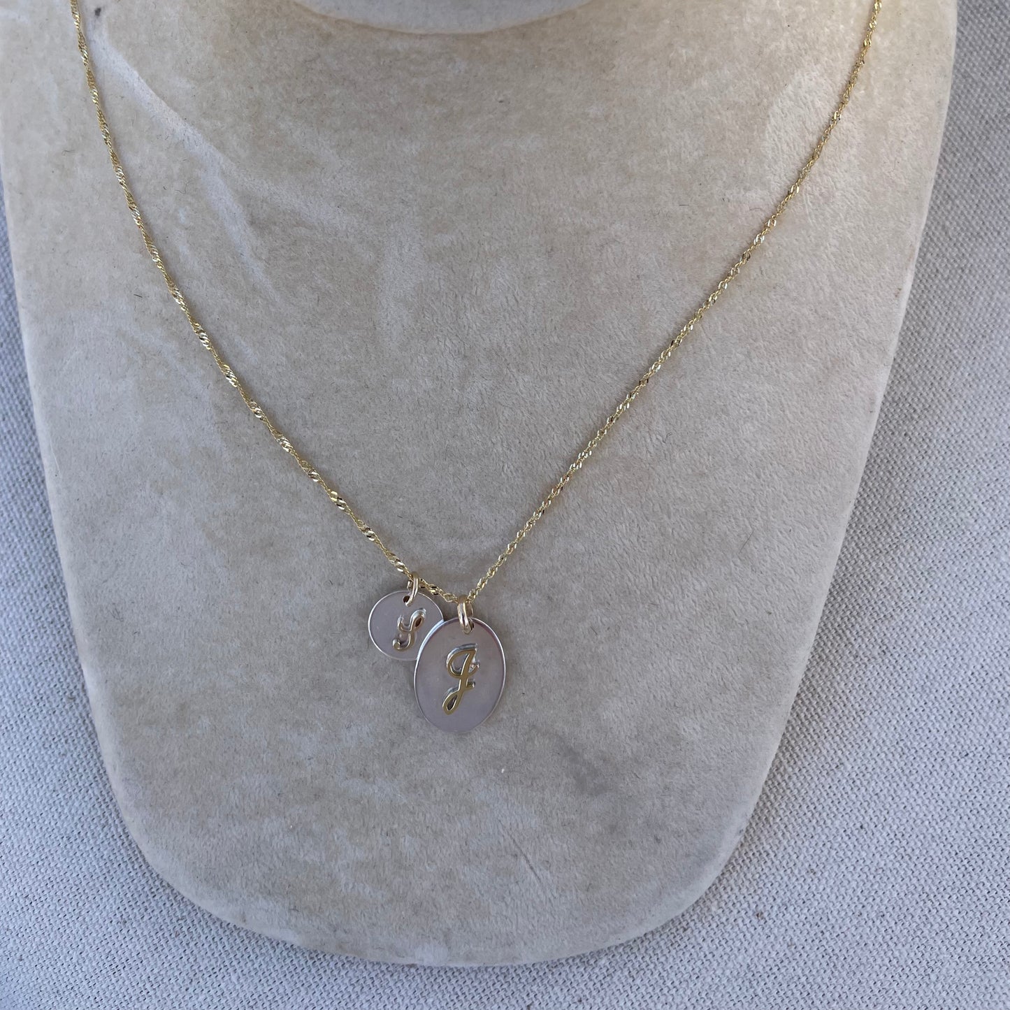 Initial Charm in Solid 14k Gold and Sterling Silver