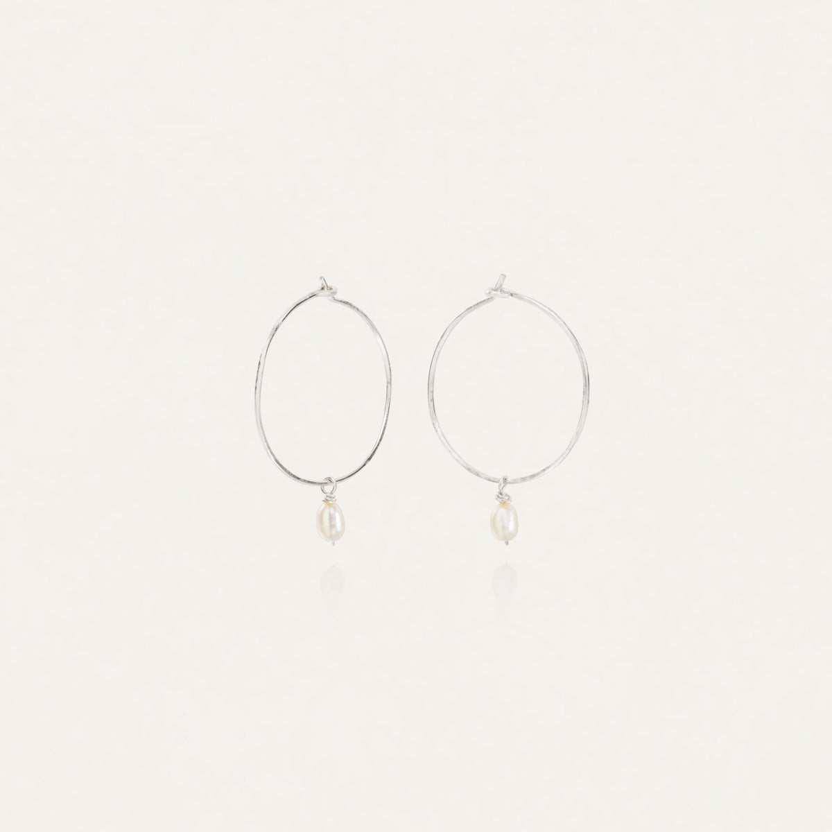 Whisper Hoops with Fresh Water Pearl Charm