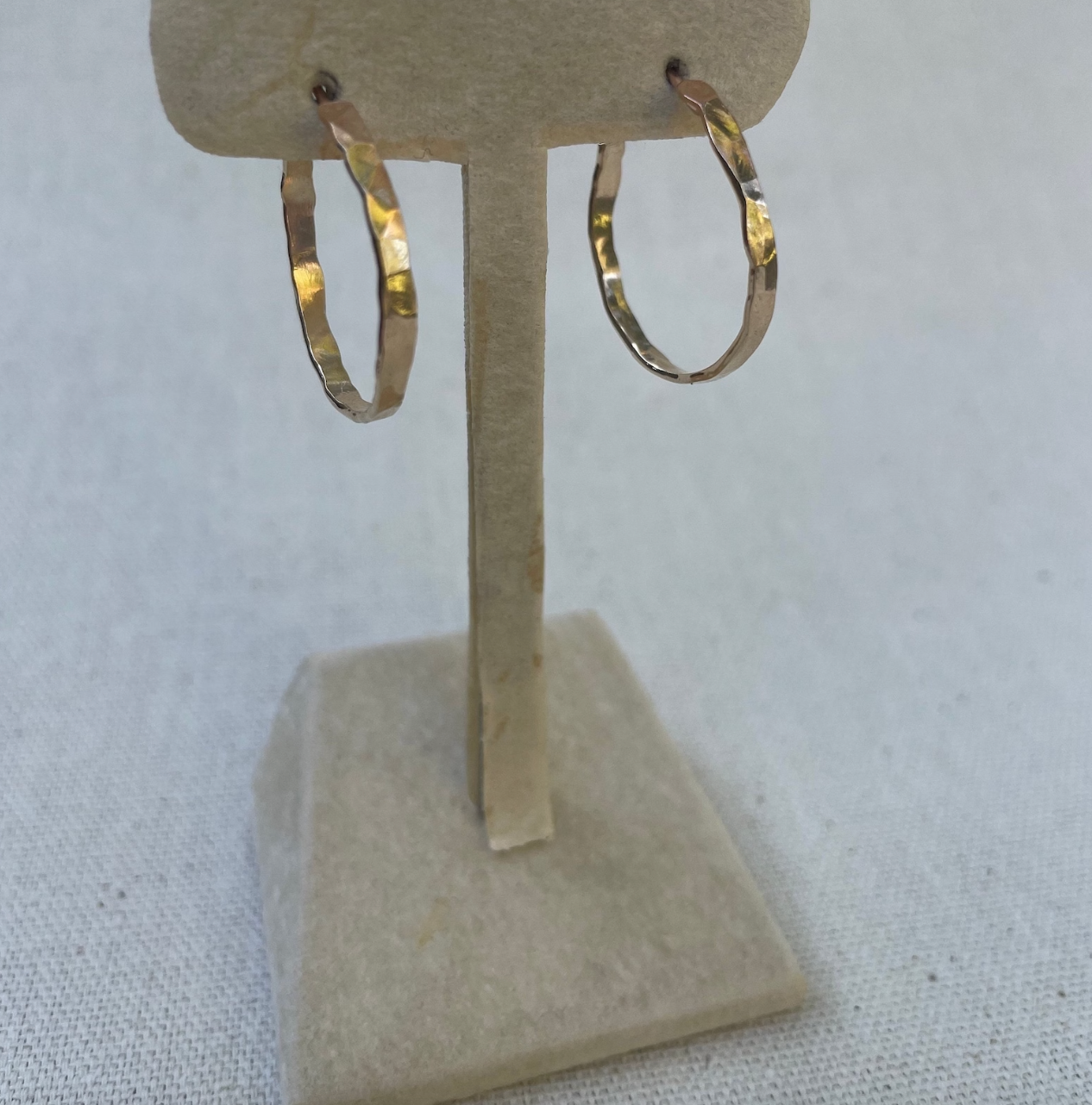 Organically Shaped Hammered Hoop Earrings