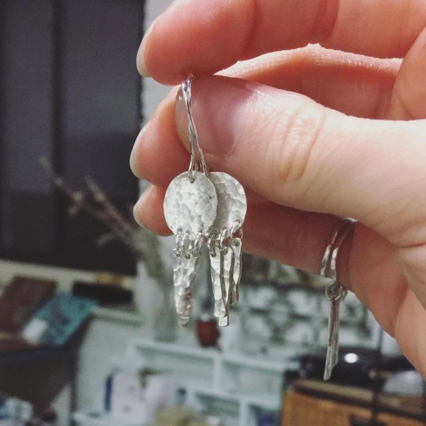 Mini Moon Fringe Earrings