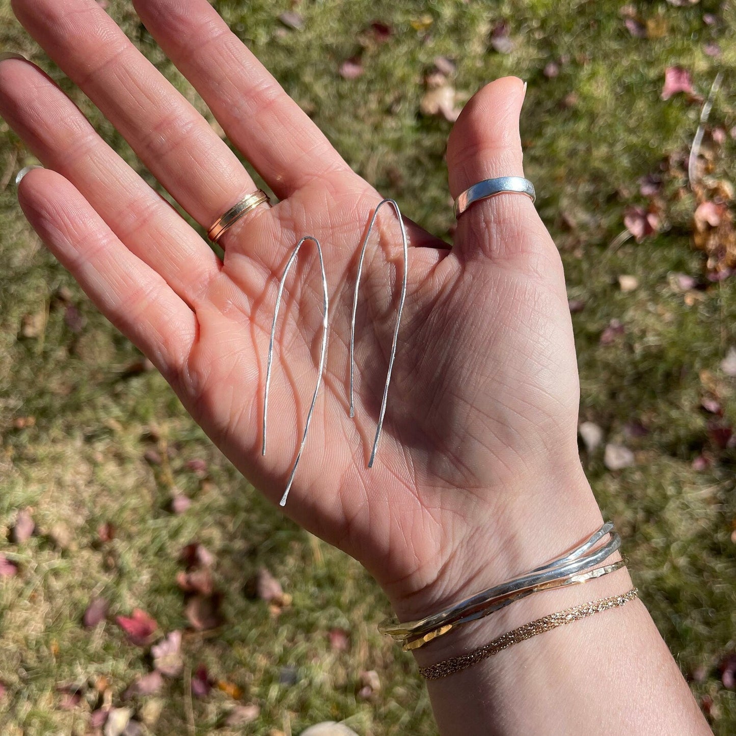 Textured Twig Wishbone Earrings