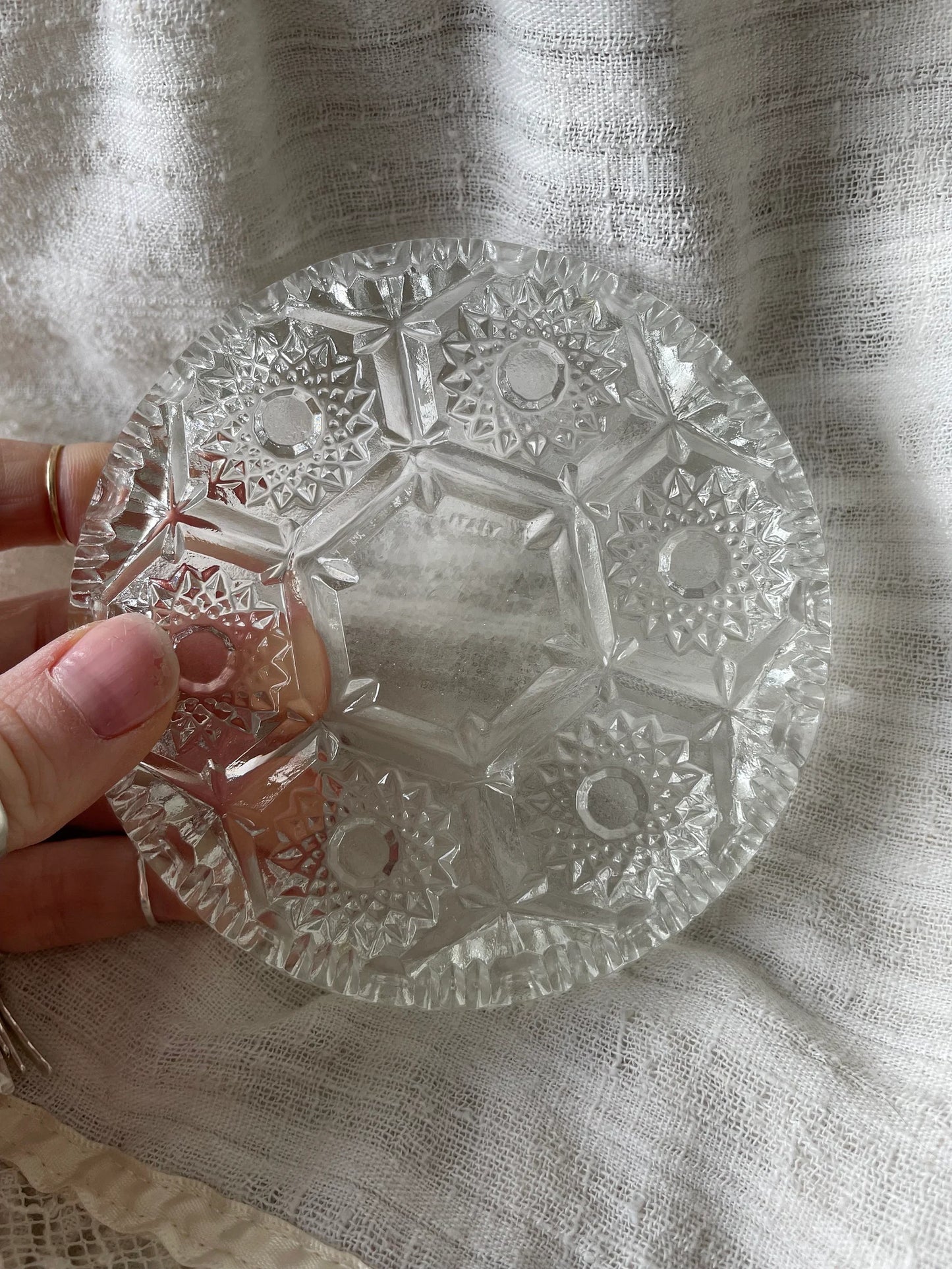 Vintage Pressed Glass Jewelry Tray