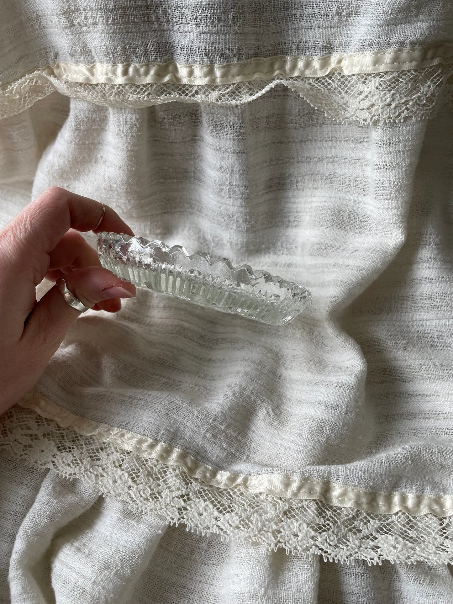 Vintage Pressed Glass Jewelry Tray