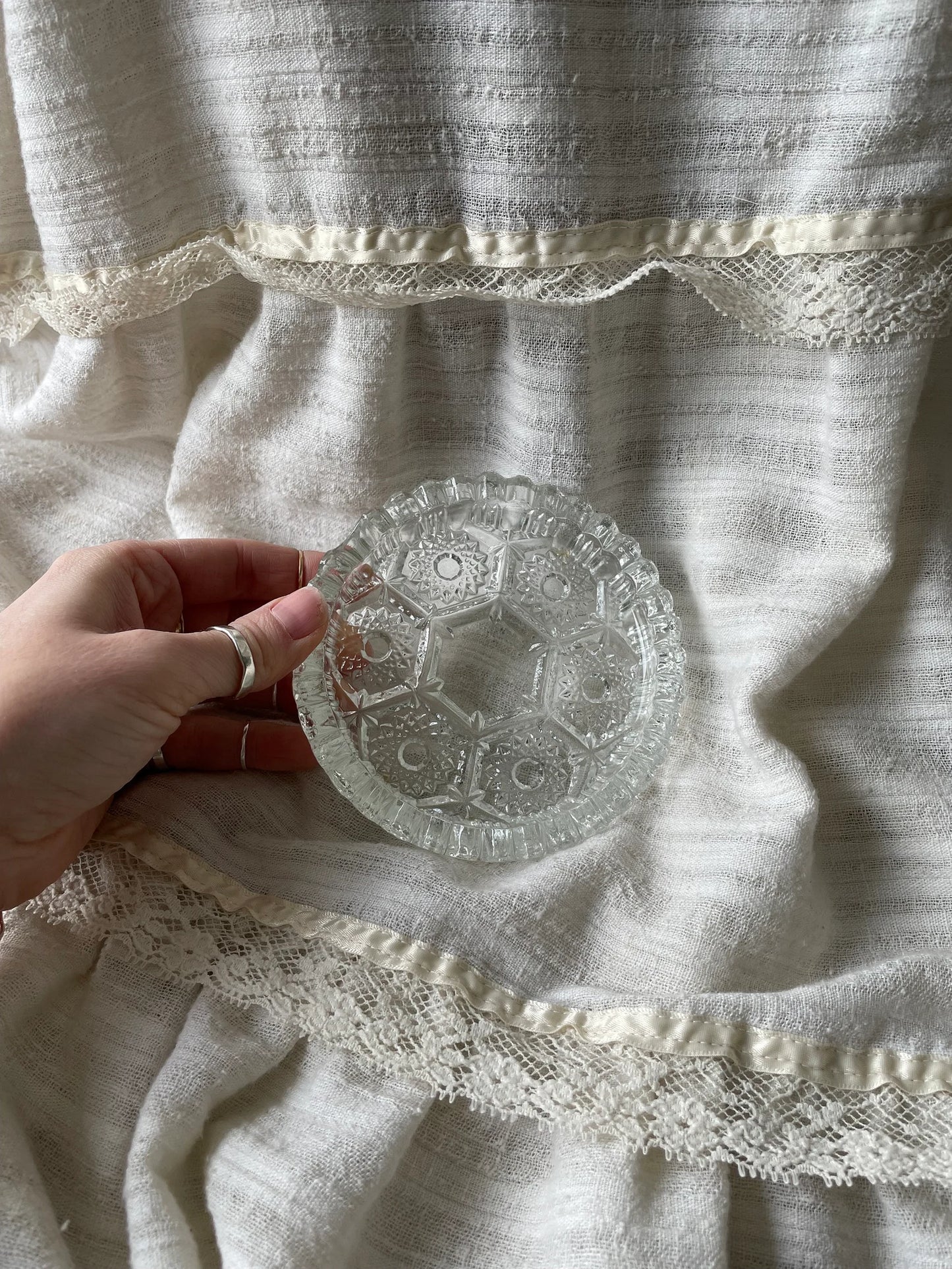 Vintage Pressed Glass Jewelry Tray