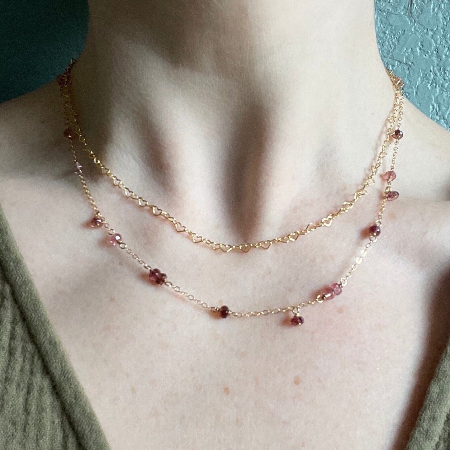 Darling Hearts Chain, Necklace or Bracelet in 14k gold filled, 14k rose gold filled & sterling silver