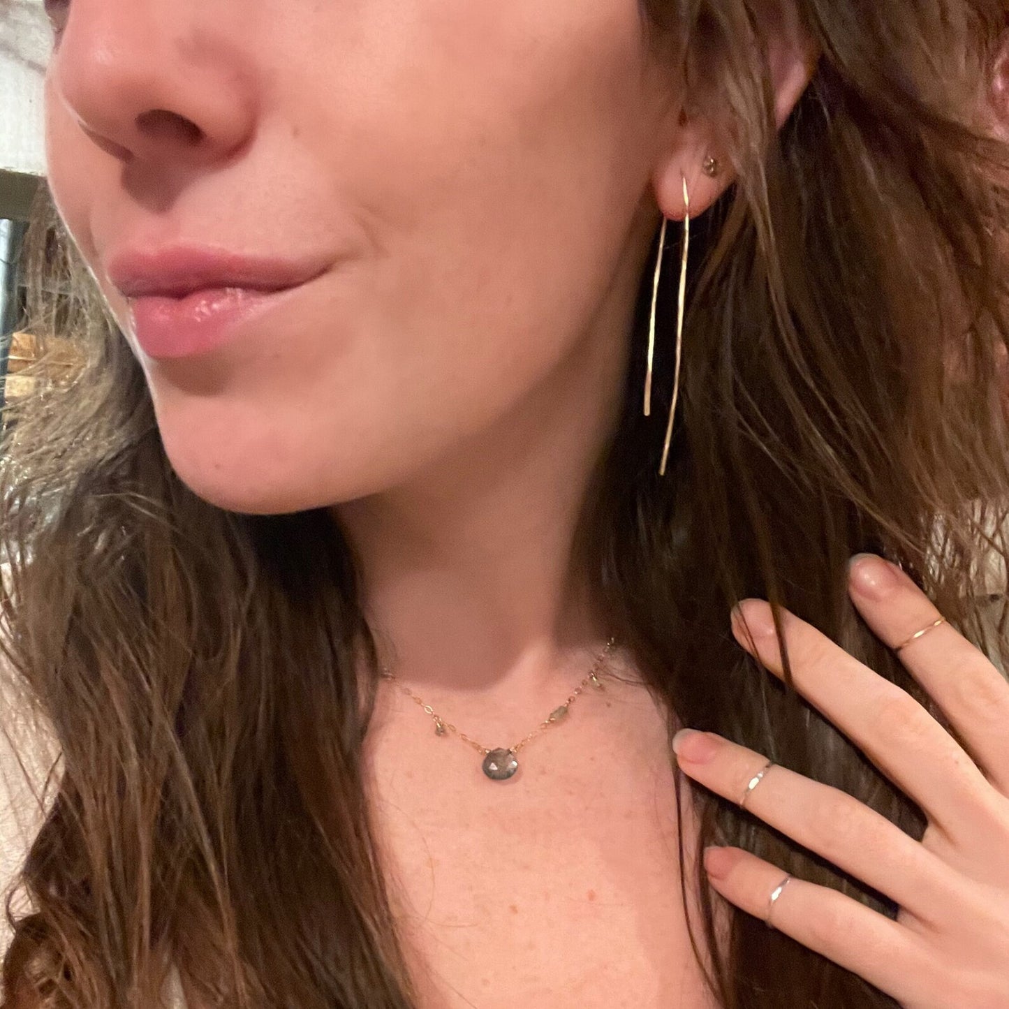 Textured Twig Wishbone Earrings