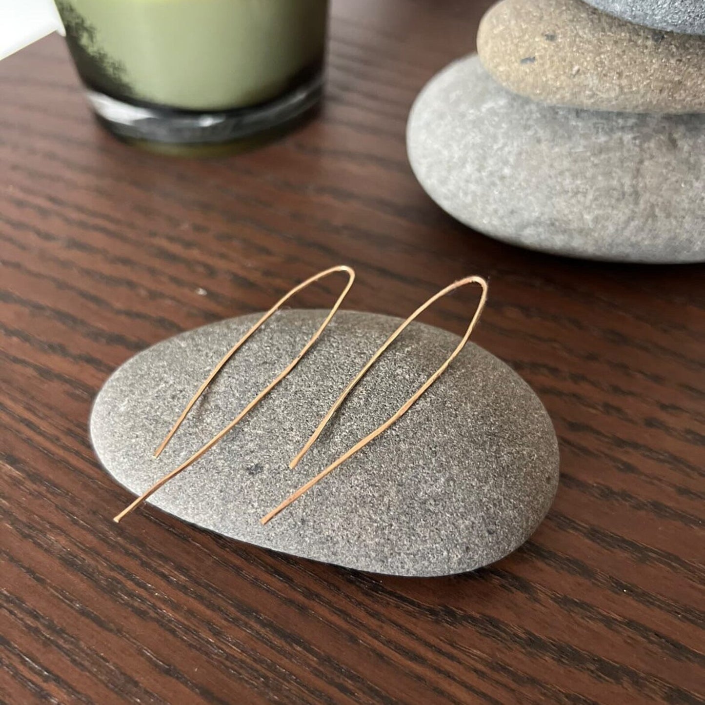 Textured Twig Wishbone Earrings