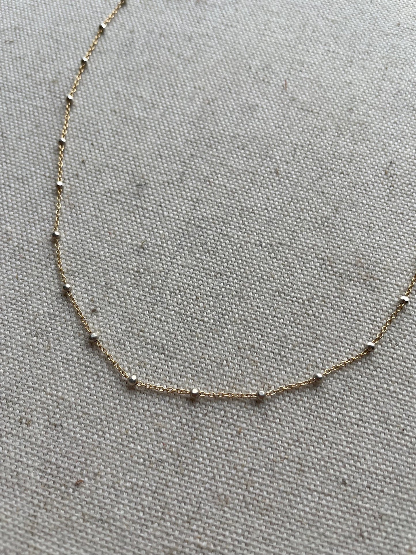 Beaded Sterling Silver and Gold Filled Chain
