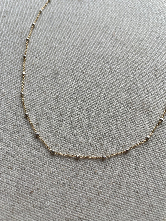 Beaded Sterling Silver and Gold Filled Chain