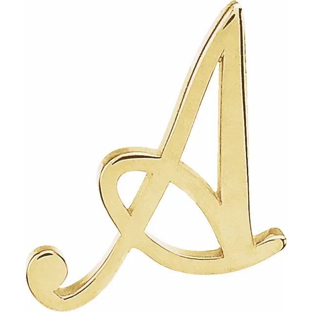Tiny Initial Stud in Solid 14k Gold