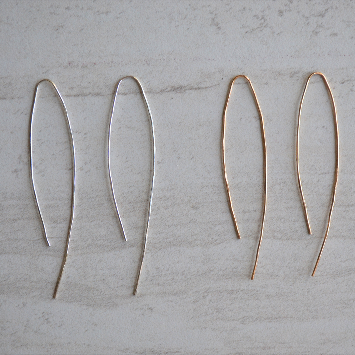 Textured Twig Wishbone Earrings