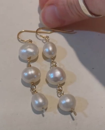 Asymmetrical Fresh Water Pearl Earring Workshop