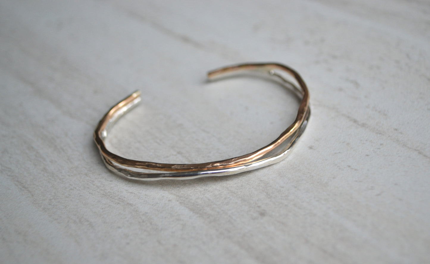 Silver and Gold Cuff Bracelet