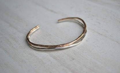 Silver and Gold Cuff Bracelet