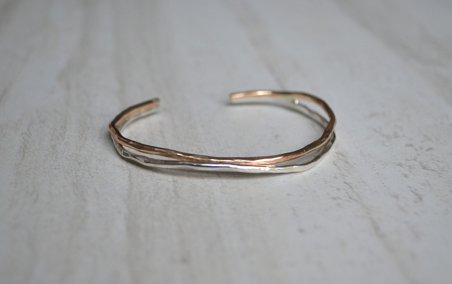 Silver and Gold Cuff Bracelet