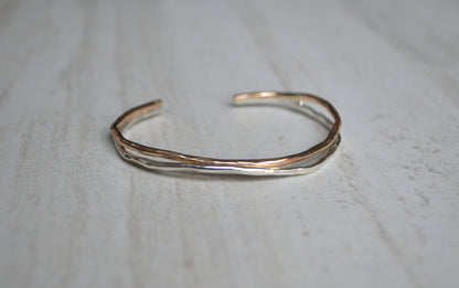Silver and Gold Cuff Bracelet