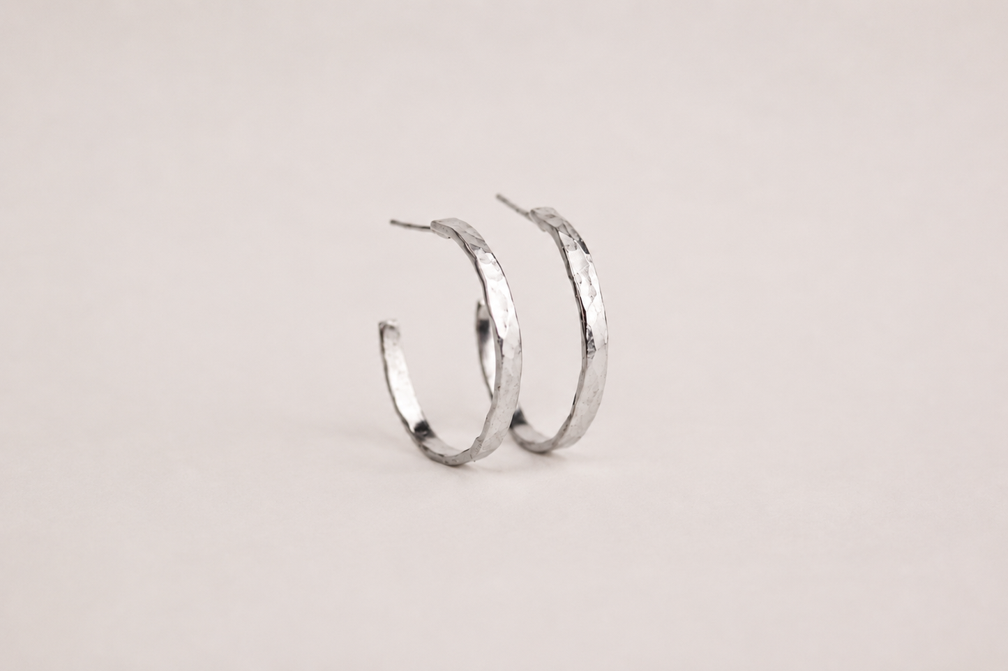 Organically Shaped Demi Hammered Hoops