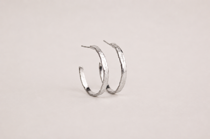 Organically Shaped Demi Hammered Hoops
