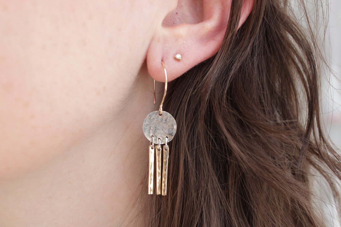 Mini Moon Fringe Earrings
