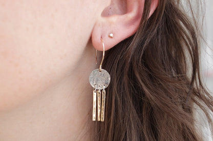 Mini Moon Fringe Earrings