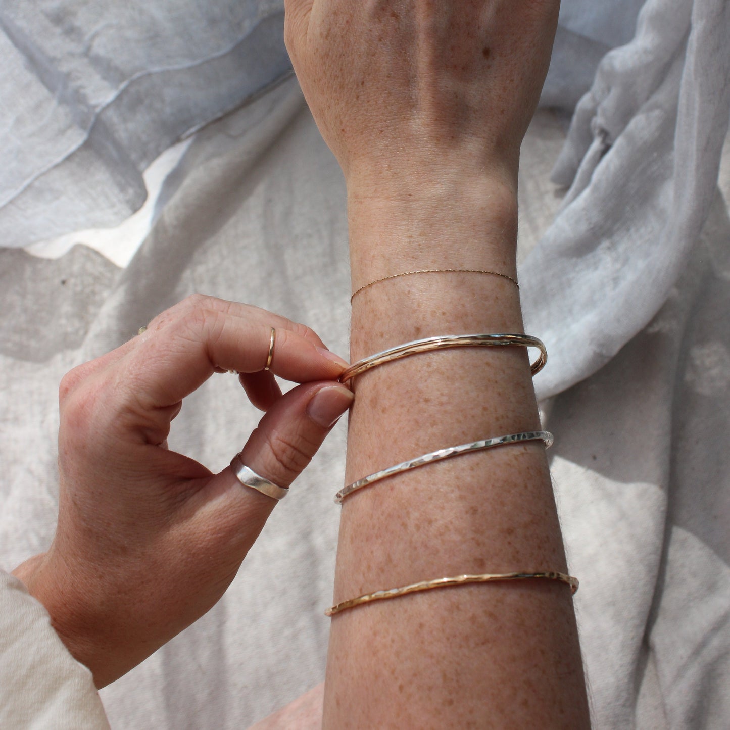 Silver and Gold Cuff Bracelet