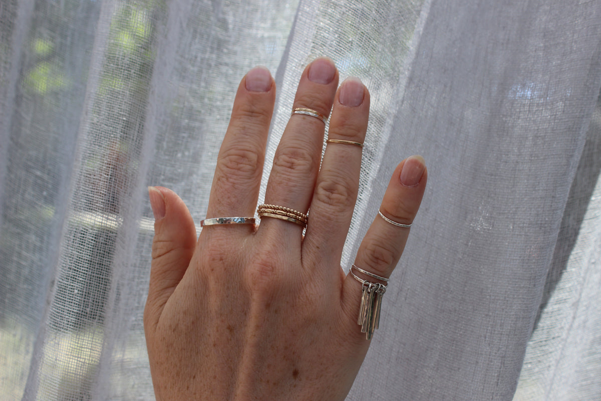 Thick Hammered Stacking Ring