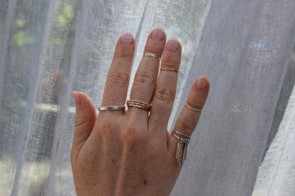 Thick Hammered Stacking Ring