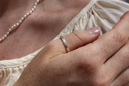 Thick Hammered Stacking Ring